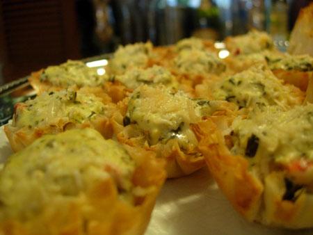 Creamy Spinach & Jalapeno Phyllo Cups