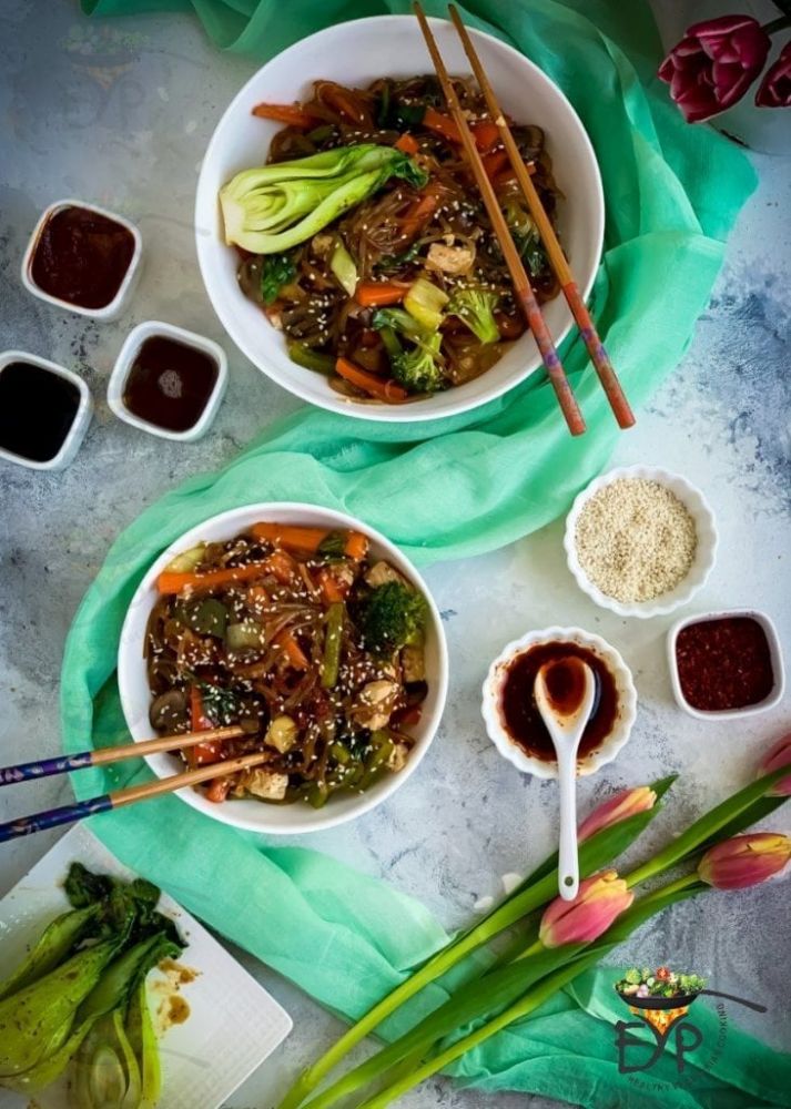 Japchae – Vegan & GF Korean Glass Noodles
