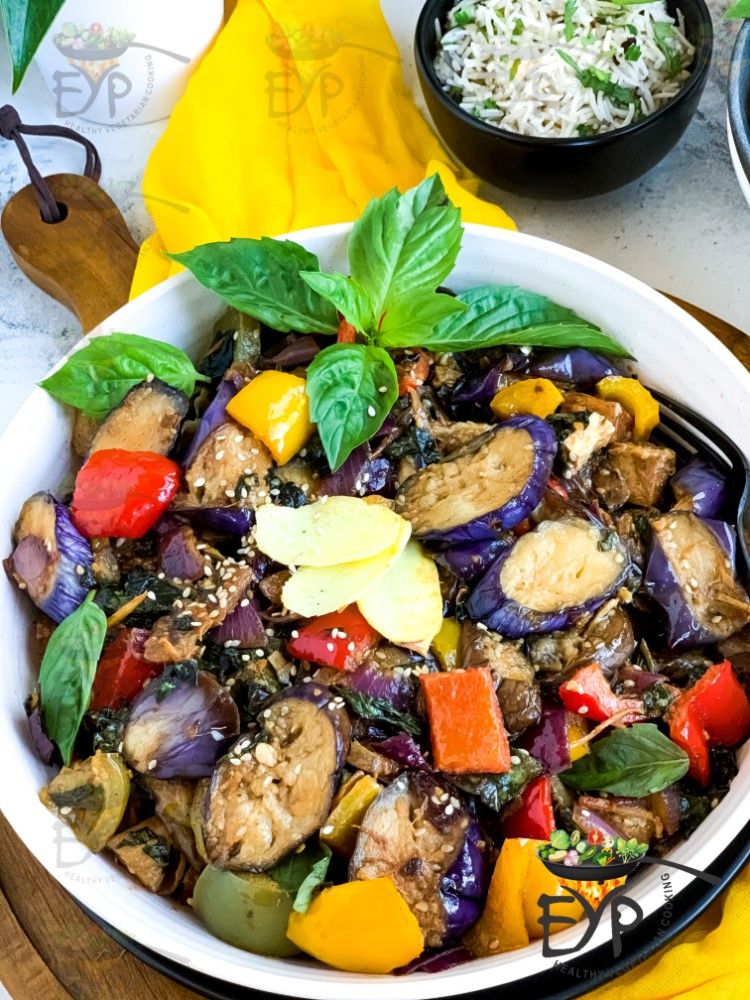 Thai Basil Eggplant: Vegan and Gluten Free