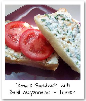 Ina Garten - Tomato Sandwich with Basil Mayonnaise